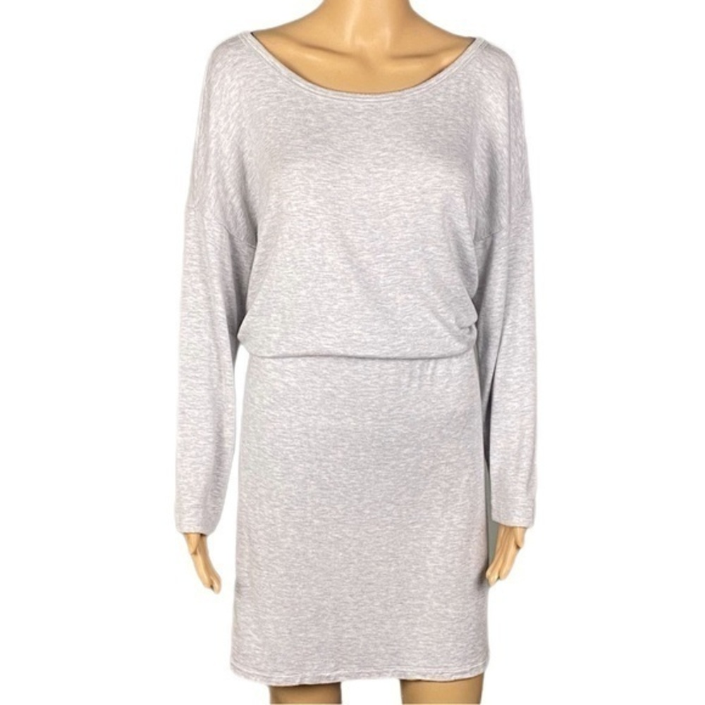 LOU & GREY heather ash grey, soft and stretchy, Blouson Tee dress. Size XL. EUC